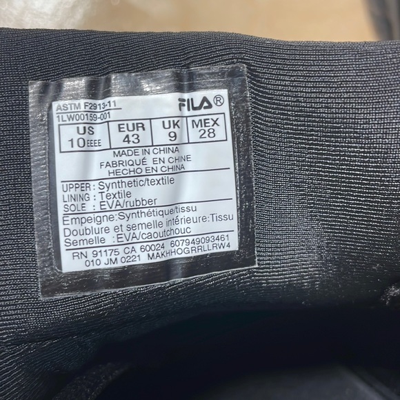 Fila Memory Layers Slip Resistant Work Shoes - Black - Picture 8 of 10